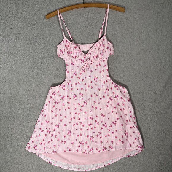 NWT Grey Bandit Seasons Of Love Mini Dress S Open Back Ditsy Coquette Babydoll - Picture 1 of 15